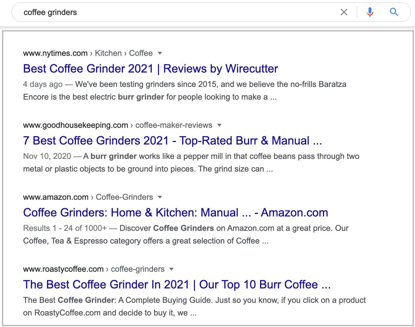 search results for coffee grinders query