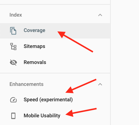 google search console coverage enhacements