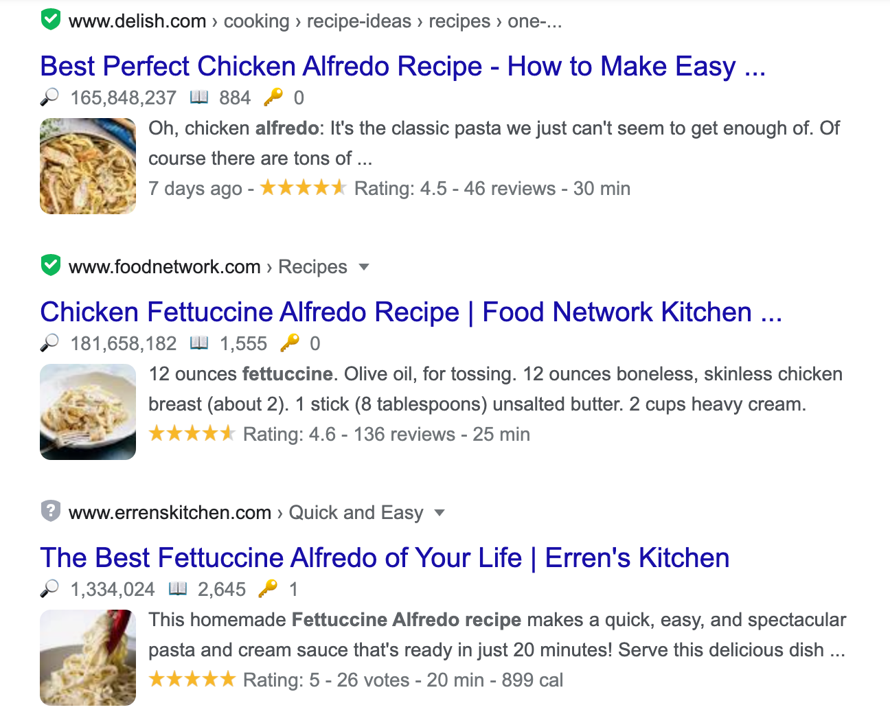 recipe rich snippets