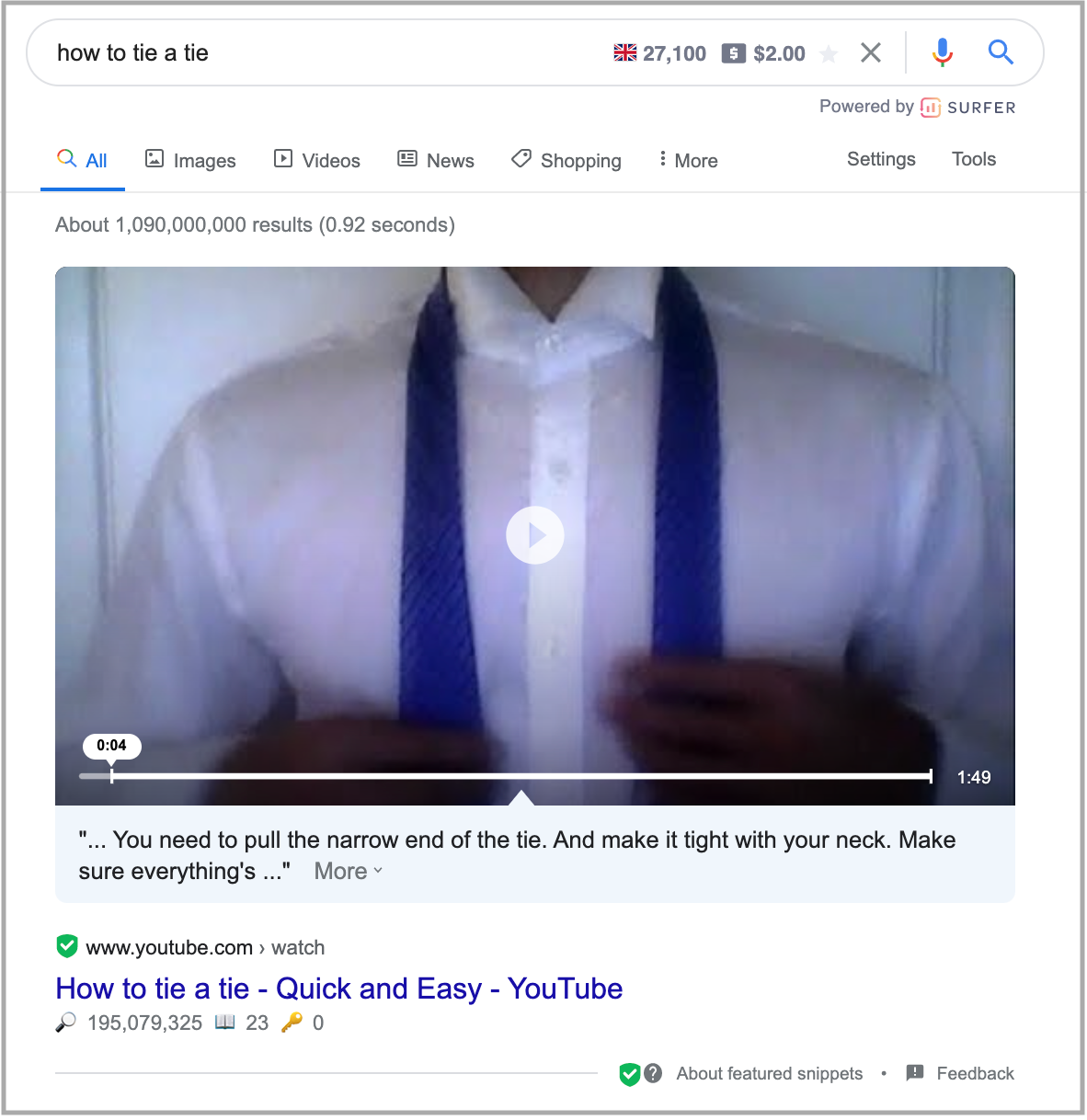 search results for how to tie a tie query