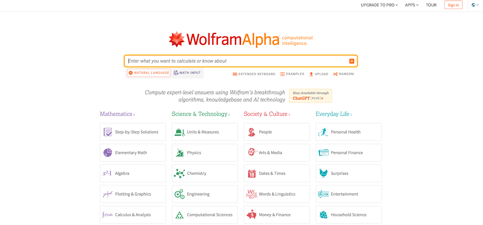 Wolfram|Alpha search engine